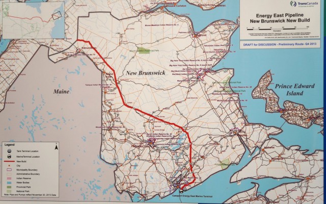 TransCanada's Energy East Pipeline route through N.B.