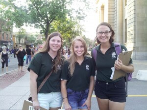 CCNB interns canvassing at Harvest Jazz and Blues Festival, featuring our bag-like 90’s CCNB polos