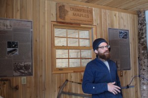 Nathan Scott talks about his family’s sugar bush operation to visitors.