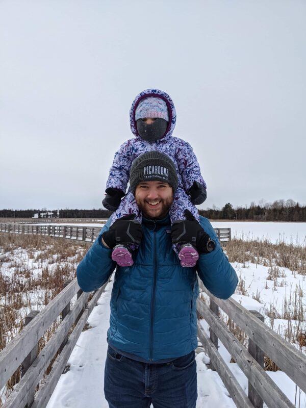 Adam Mahoney and his daughter at the HR Frink Conservation Area and Outdoor Education Centre (Outside Belleville, ON)