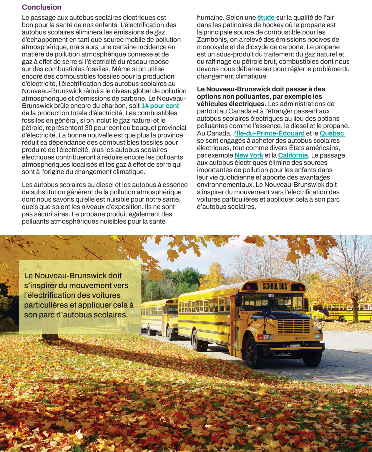 Electric School bus Fact Sheet FRE-3