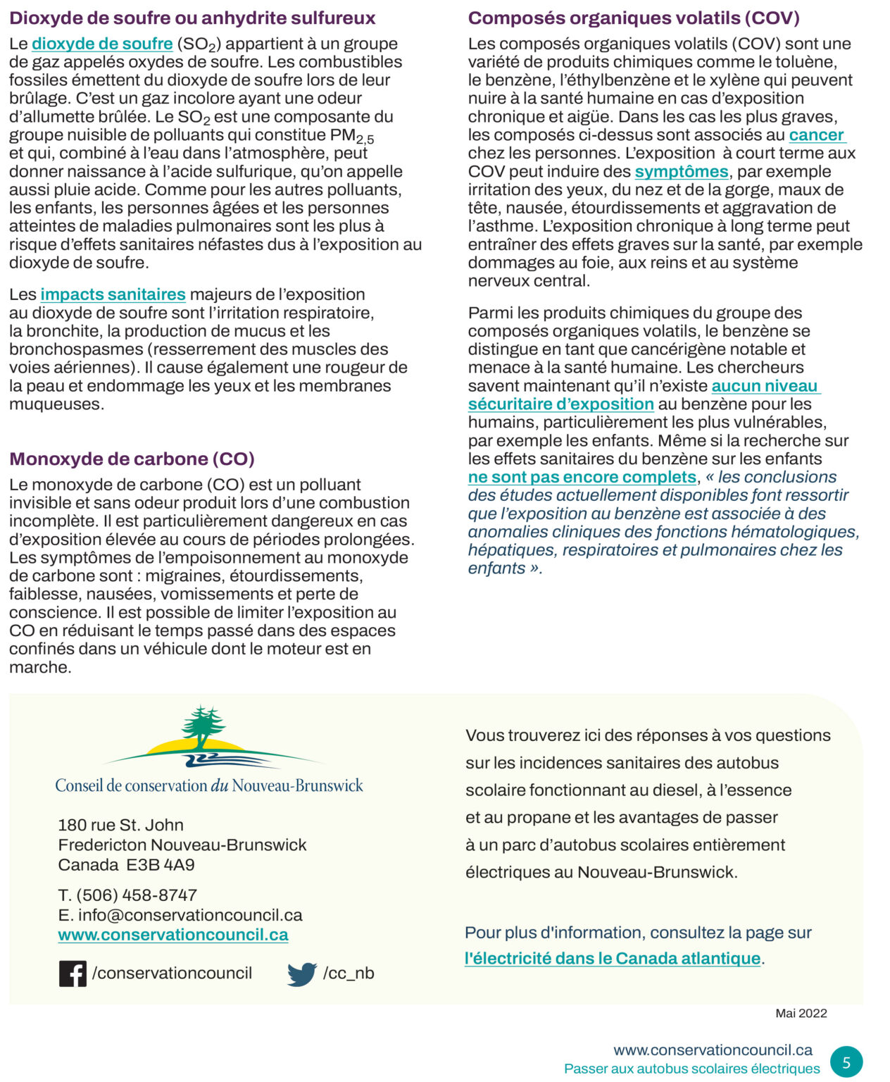 Electric School bus Fact Sheet FRE-5