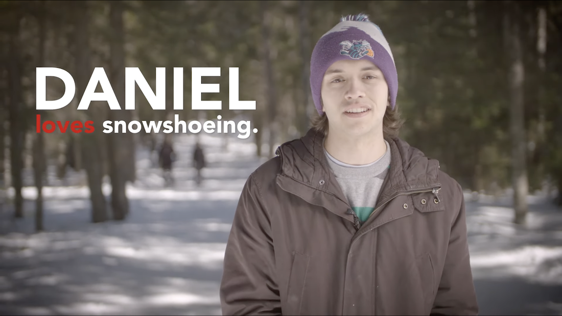 Daniel loves snowshoeing